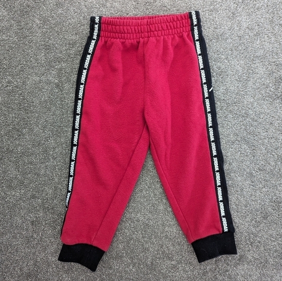 NIKE Air Jordan red and black cotton jogger sweatpants baby boy 18 months - Picture 1 of 5